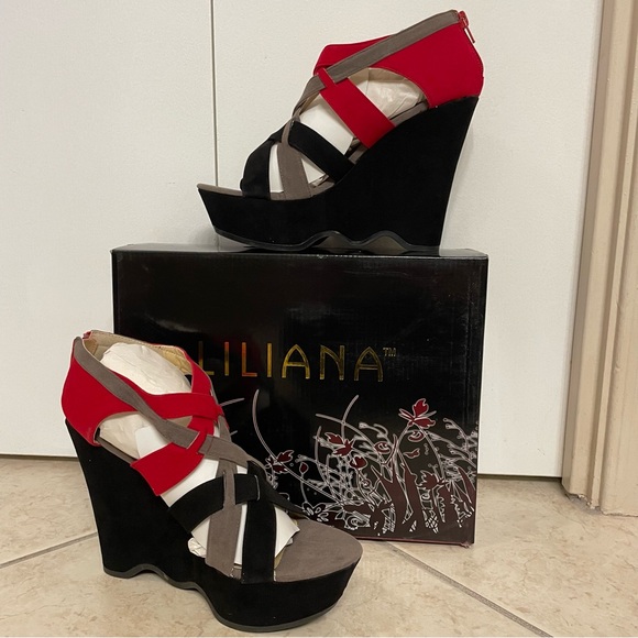 Liliana Scarlett/Black Platform Heels 10 New Never Worn, Classy Party Shoes! - Picture 2 of 8